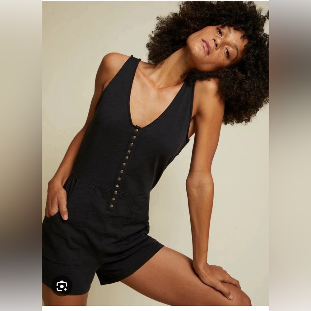 Nation LTD Black Sleeveless Romper with Fitted Silhouette
